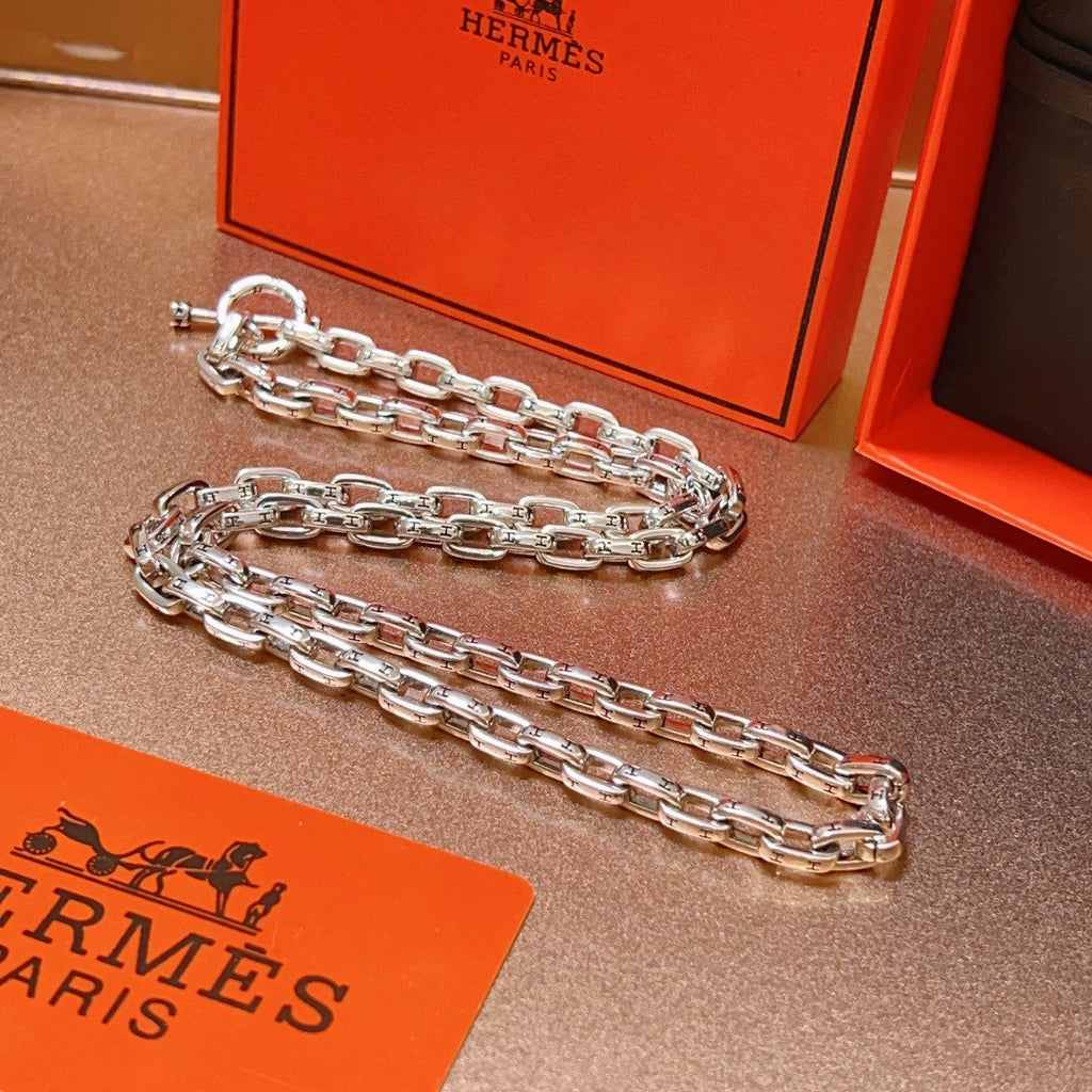 Hermès Silver-Tone Long Large Anchor-Link Necklace - album image 4