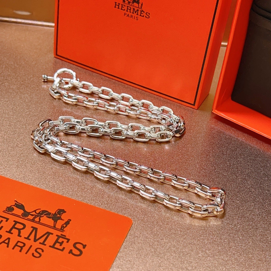 Hermès Silver-Tone Long Large Anchor-Link Necklace - album image 4