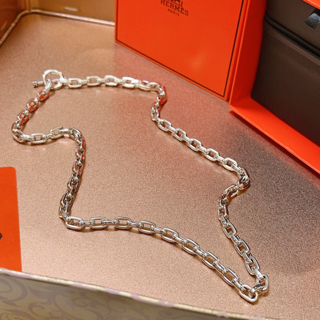 Hermès Silver-Tone Long Large Anchor-Link Necklace - album image 2
