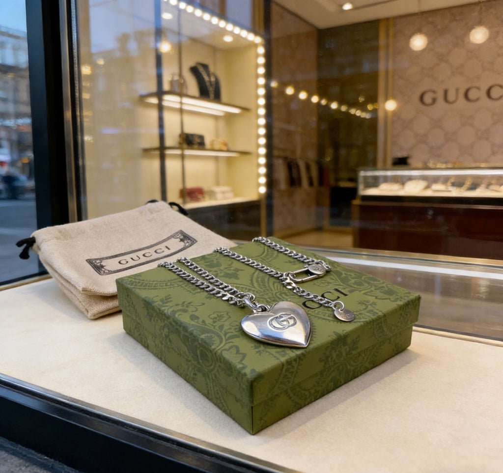 Gucci Anger Forest Interlocking G Antiqued Chain Necklace - album image 2