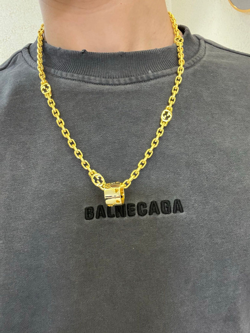 Gucci Anger Forest Interlocking G Antiqued Chain Necklace - album image 6