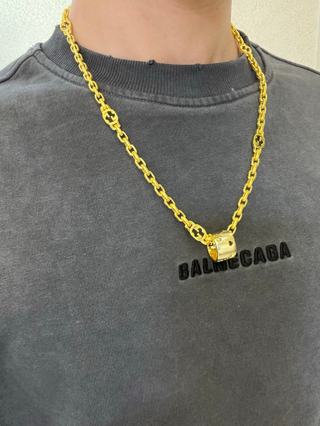 Gucci Anger Forest Interlocking G Antiqued Chain Necklace - album image 3