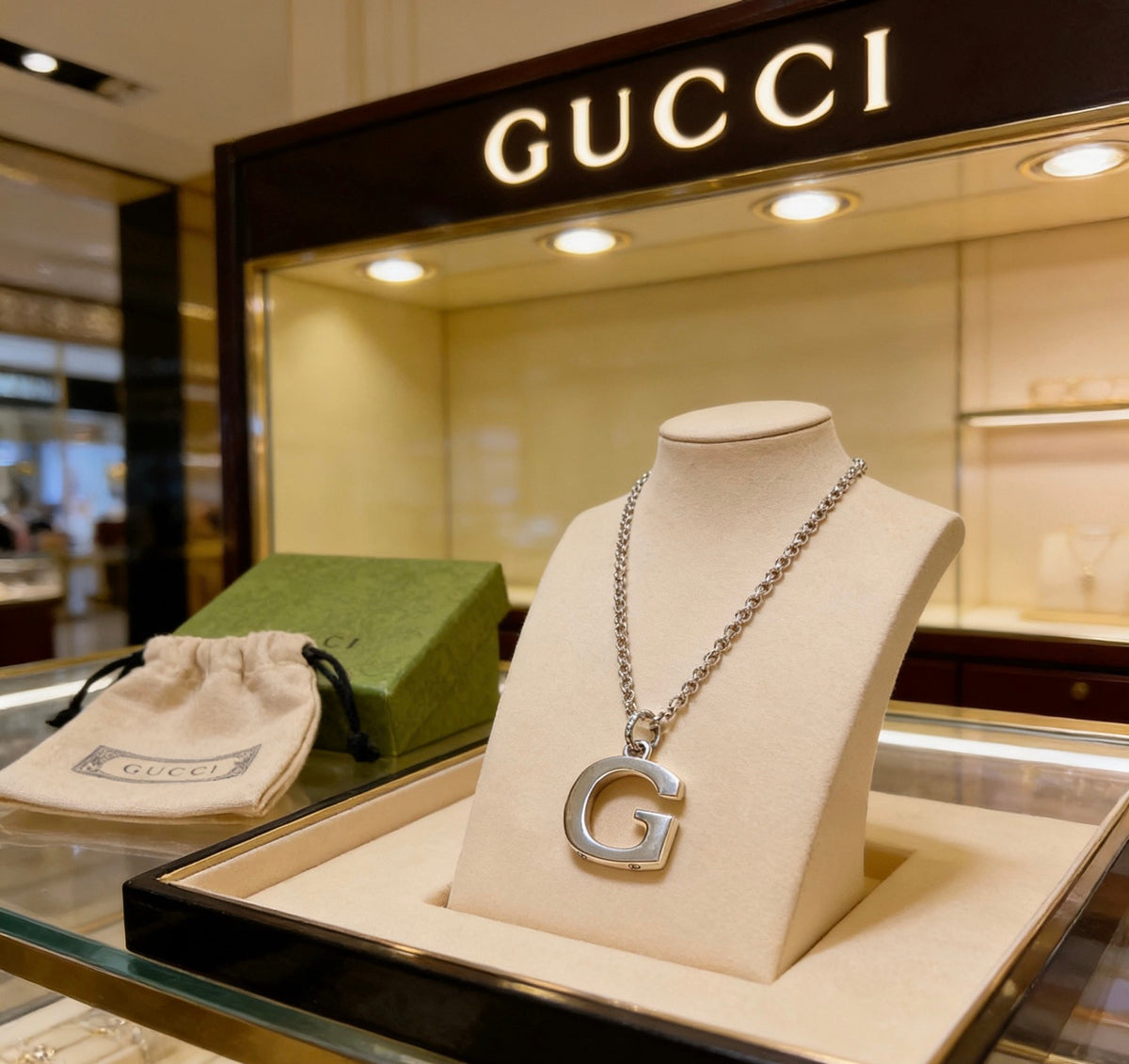 Gucci Anger Forest Interlocking G Antiqued Chain Necklace - album image 2