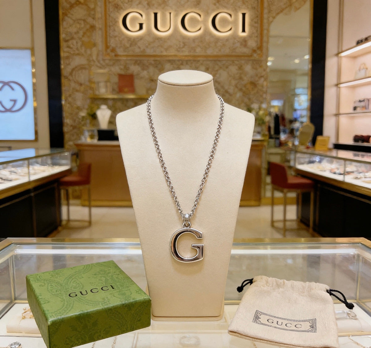 Gucci Anger Forest Interlocking G Antiqued Chain Necklace - album image 1