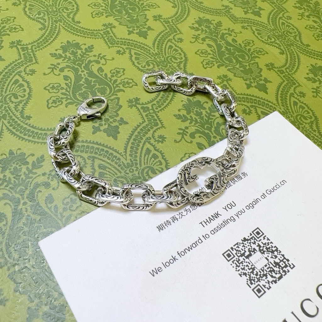 Gucci Silver-Tone Engraved Open Bangle - album image 1