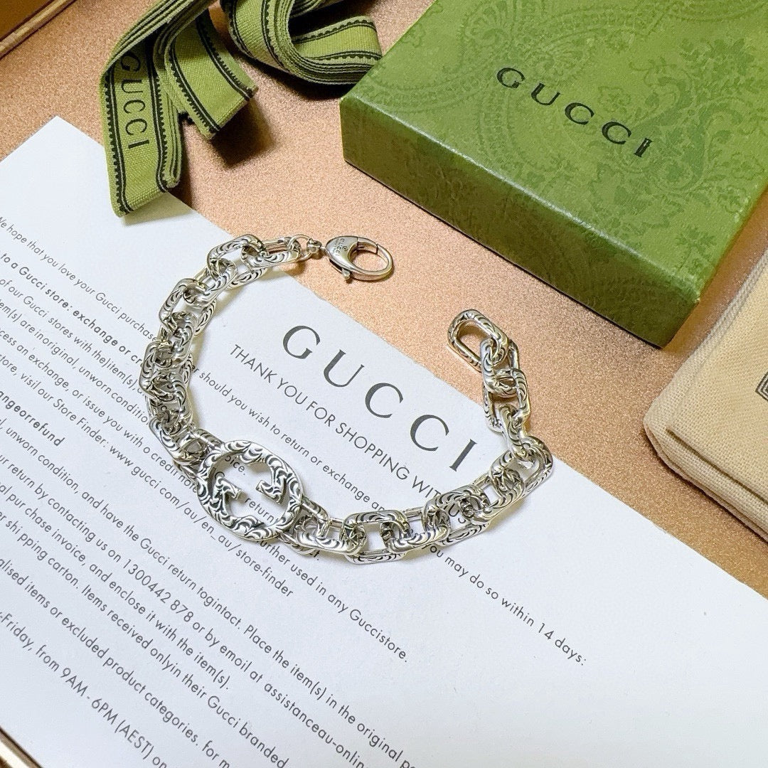 Gucci Silver-Tone Engraved Open Bangle - album image 8