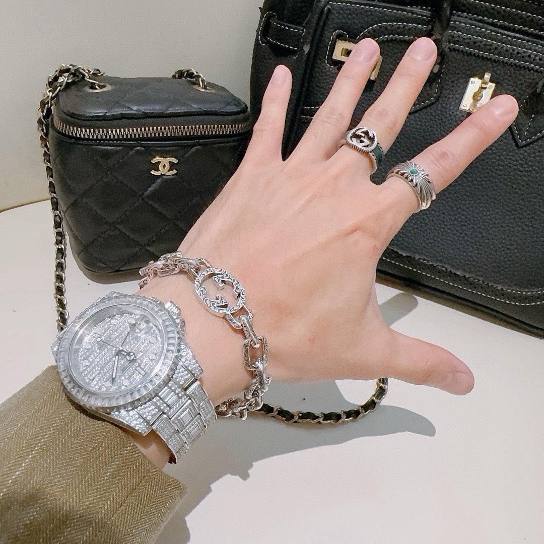 Gucci Silver-Tone Engraved Open Bangle - album image 3