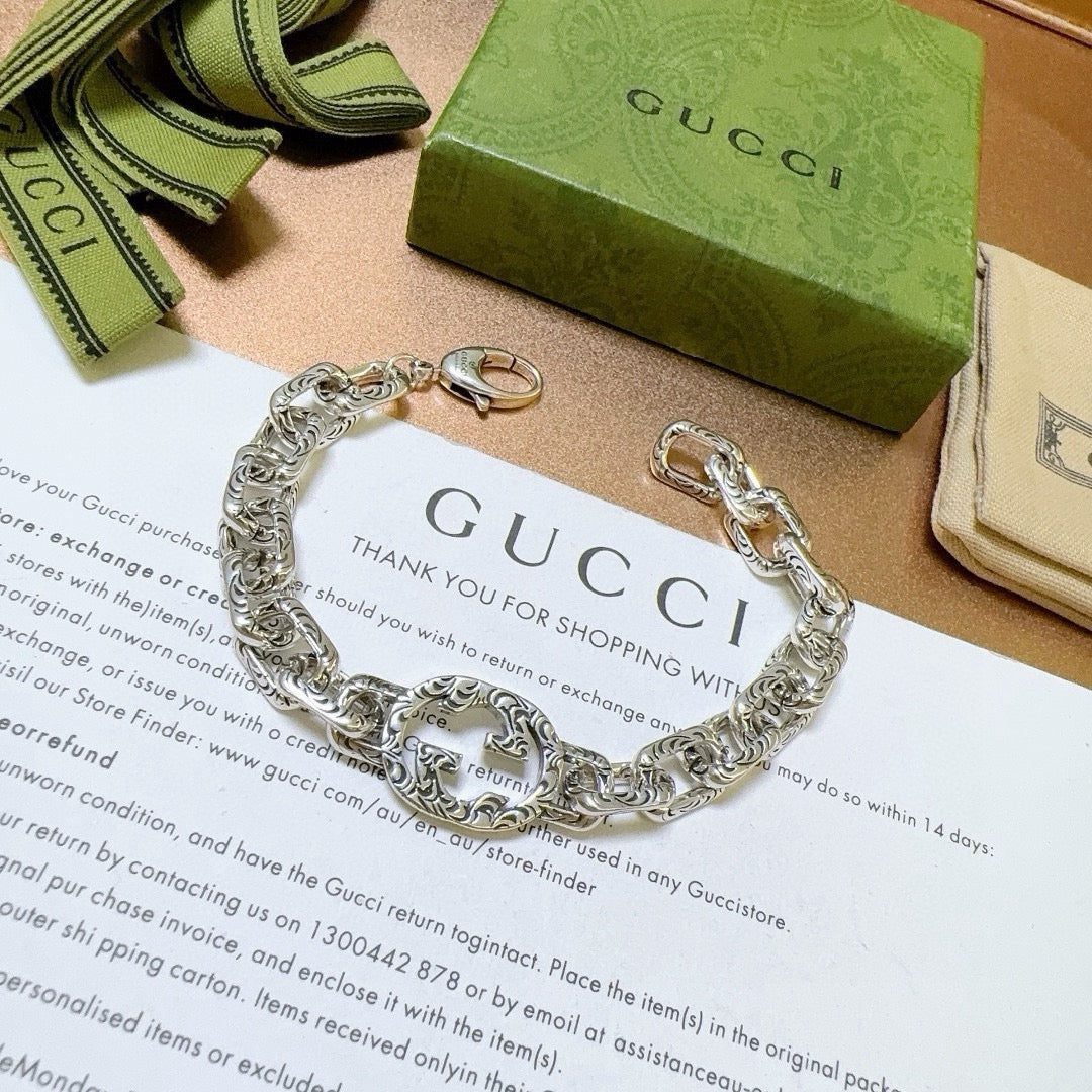 Gucci Silver-Tone Engraved Open Bangle - album image 2