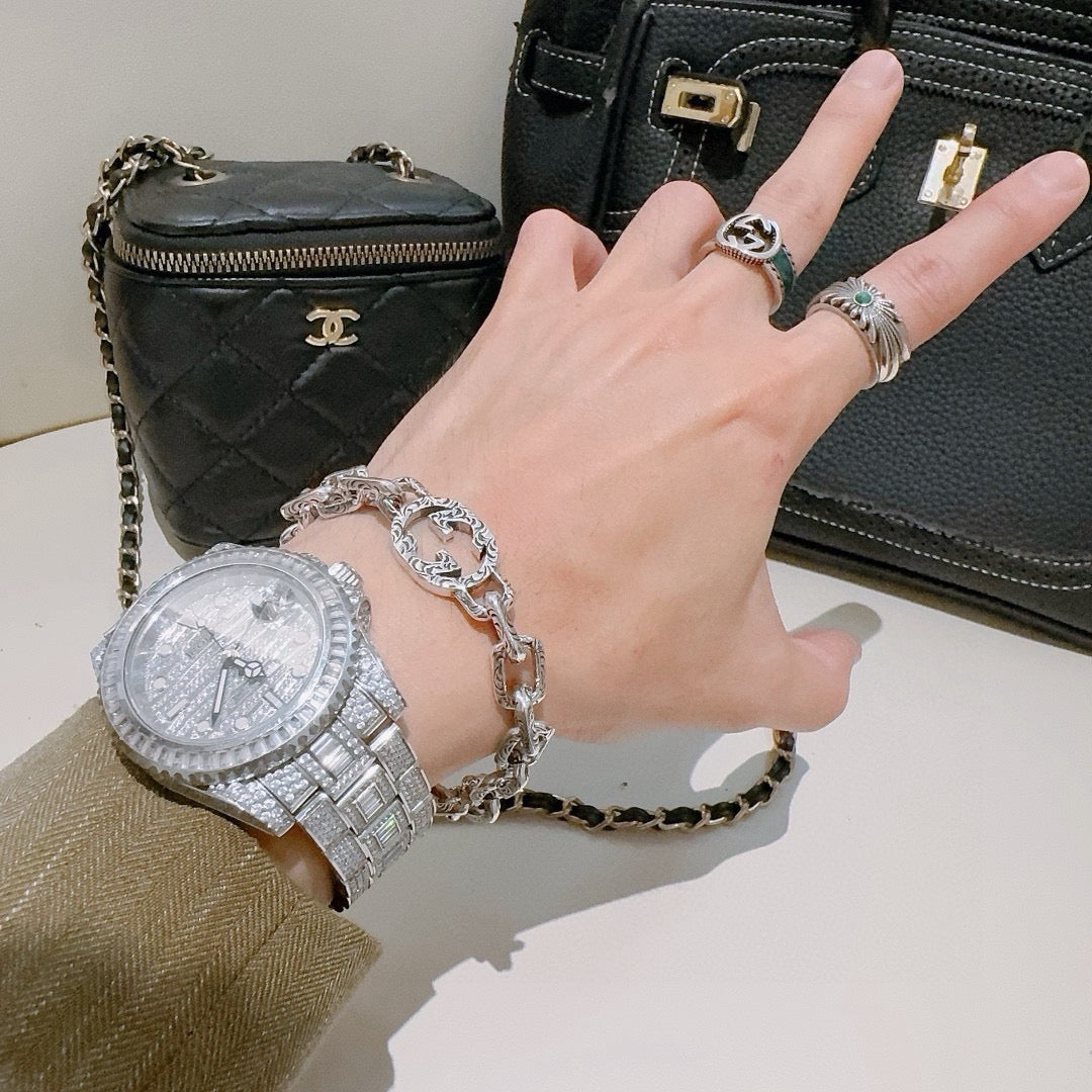 Gucci Silver-Tone Engraved Open Bangle - album image 6