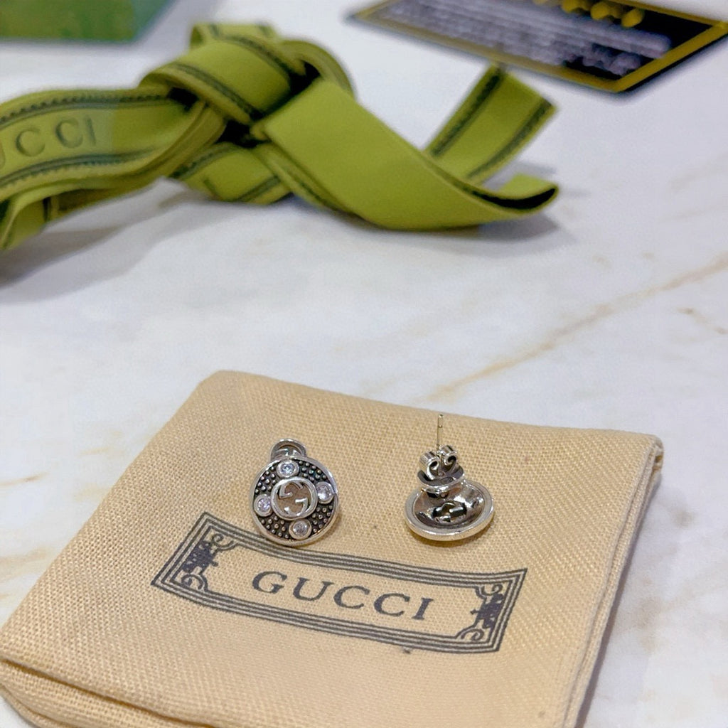 Gucci Anger Forest Interlocking G Antiqued Stud Earrings - album image 6