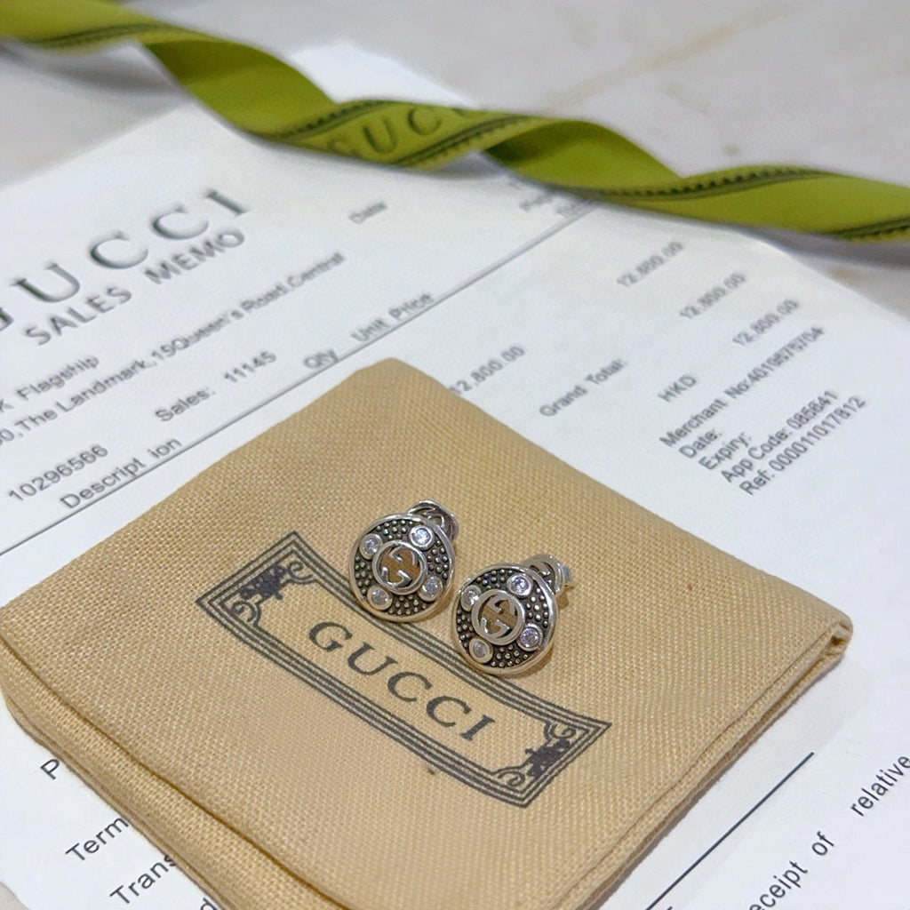 Gucci Anger Forest Interlocking G Antiqued Stud Earrings - album image 4