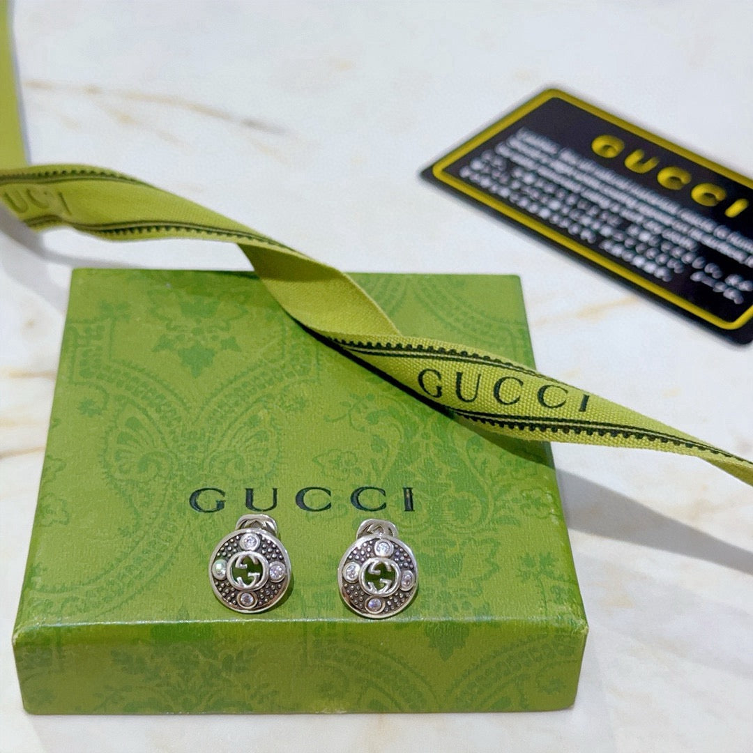 Gucci Anger Forest Interlocking G Antiqued Stud Earrings - album image 5