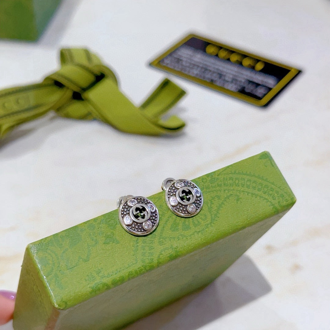 Gucci Anger Forest Interlocking G Antiqued Stud Earrings - album image 2