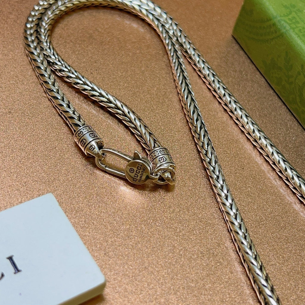 Gucci Anger Forest Interlocking G Antiqued Chain Necklace - album image 7