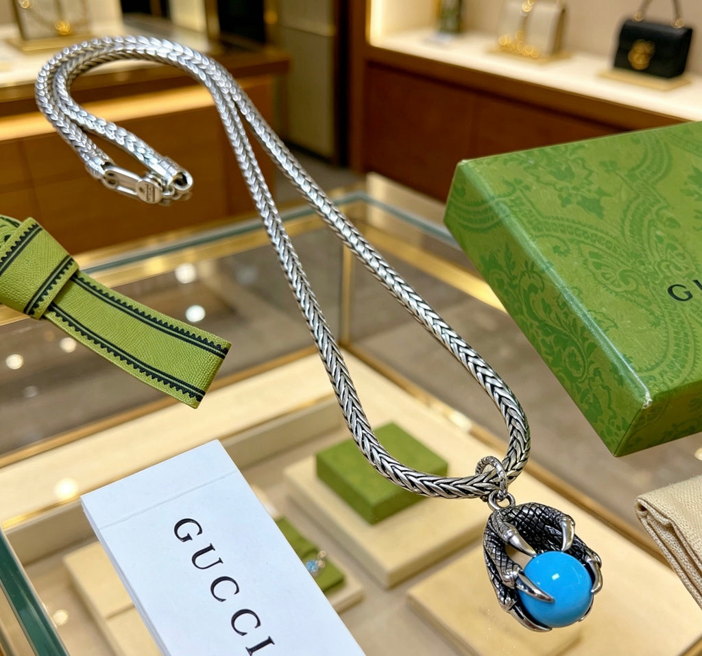 Gucci Anger Forest Interlocking G Antiqued Chain Necklace - album image 4