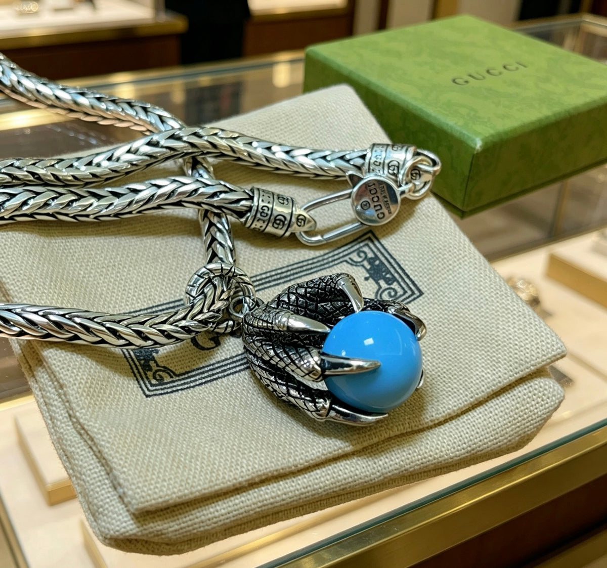 Gucci Anger Forest Interlocking G Antiqued Chain Necklace - album image 5