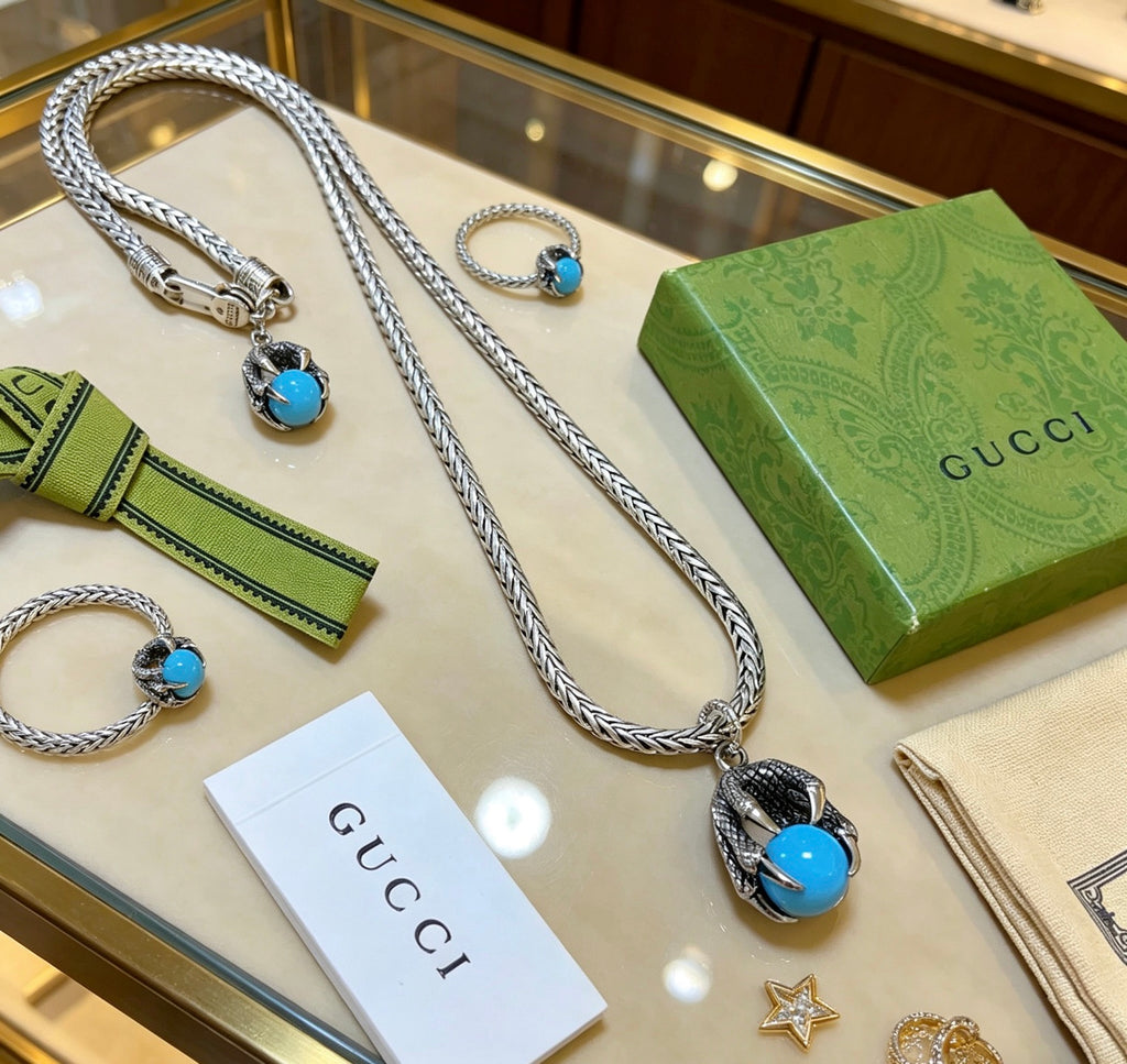 Gucci Anger Forest Interlocking G Antiqued Chain Necklace - album image 1