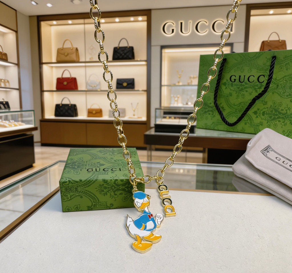 Gucci Anger Forest Interlocking G Antique Silver-Tone Silver-Tone Antiqued Chain Necklace - album image 3