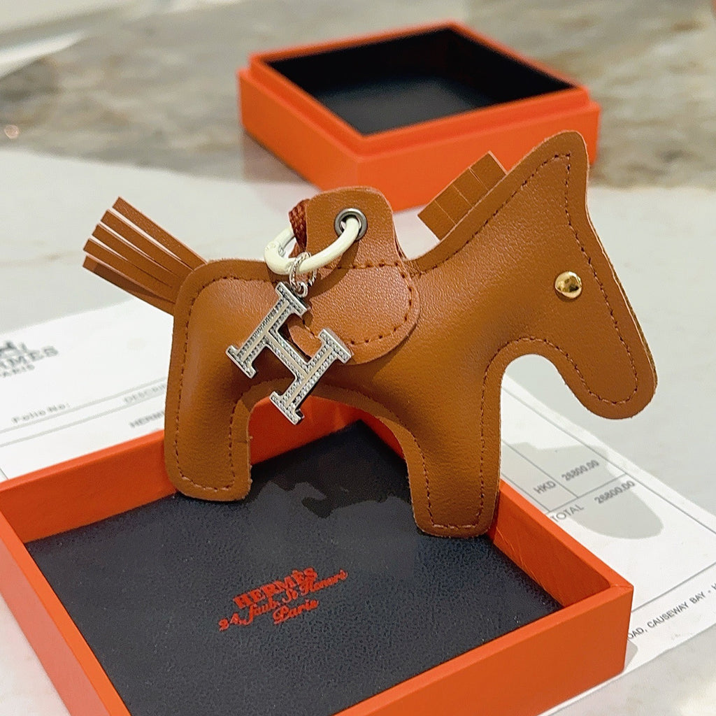 Hermès Tan Leather Horse Bag Charm - album image 5