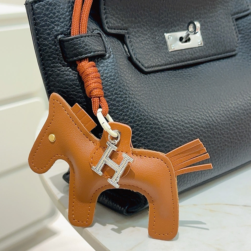 Hermès Tan Leather Horse Bag Charm - album image 3