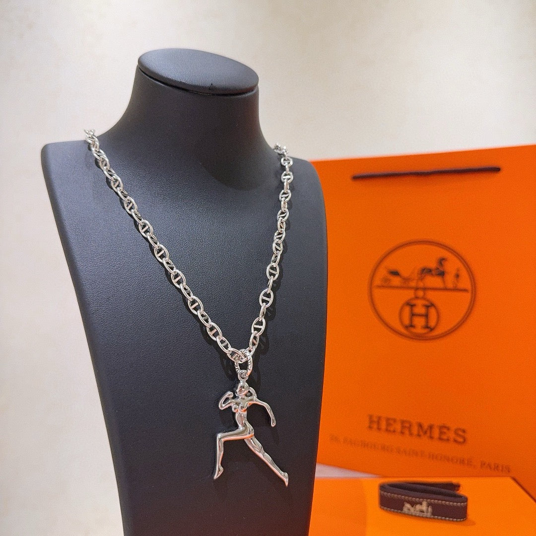 Hermès Rose Gold-Tone Horse-Head Pendant Necklace - album image 2