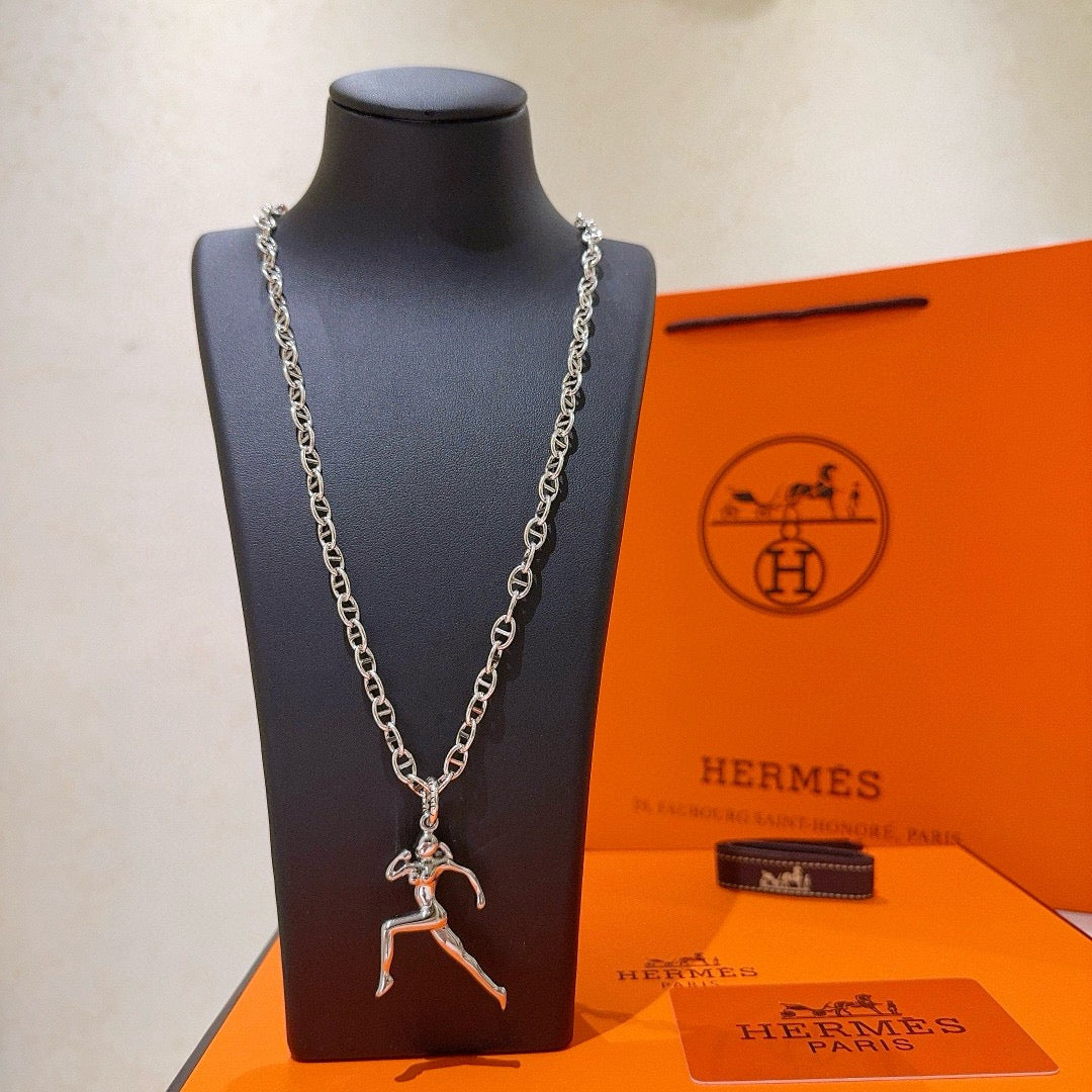 Hermès Rose Gold-Tone Horse-Head Pendant Necklace - album image 1