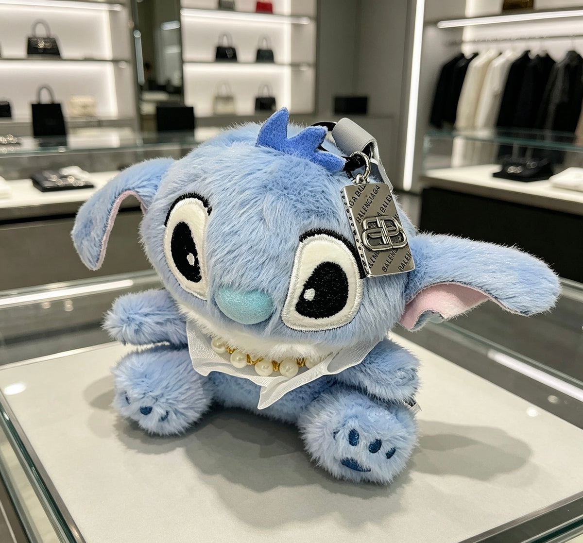 Balenciaga Light Blue Character Plush Keychain - album image 3