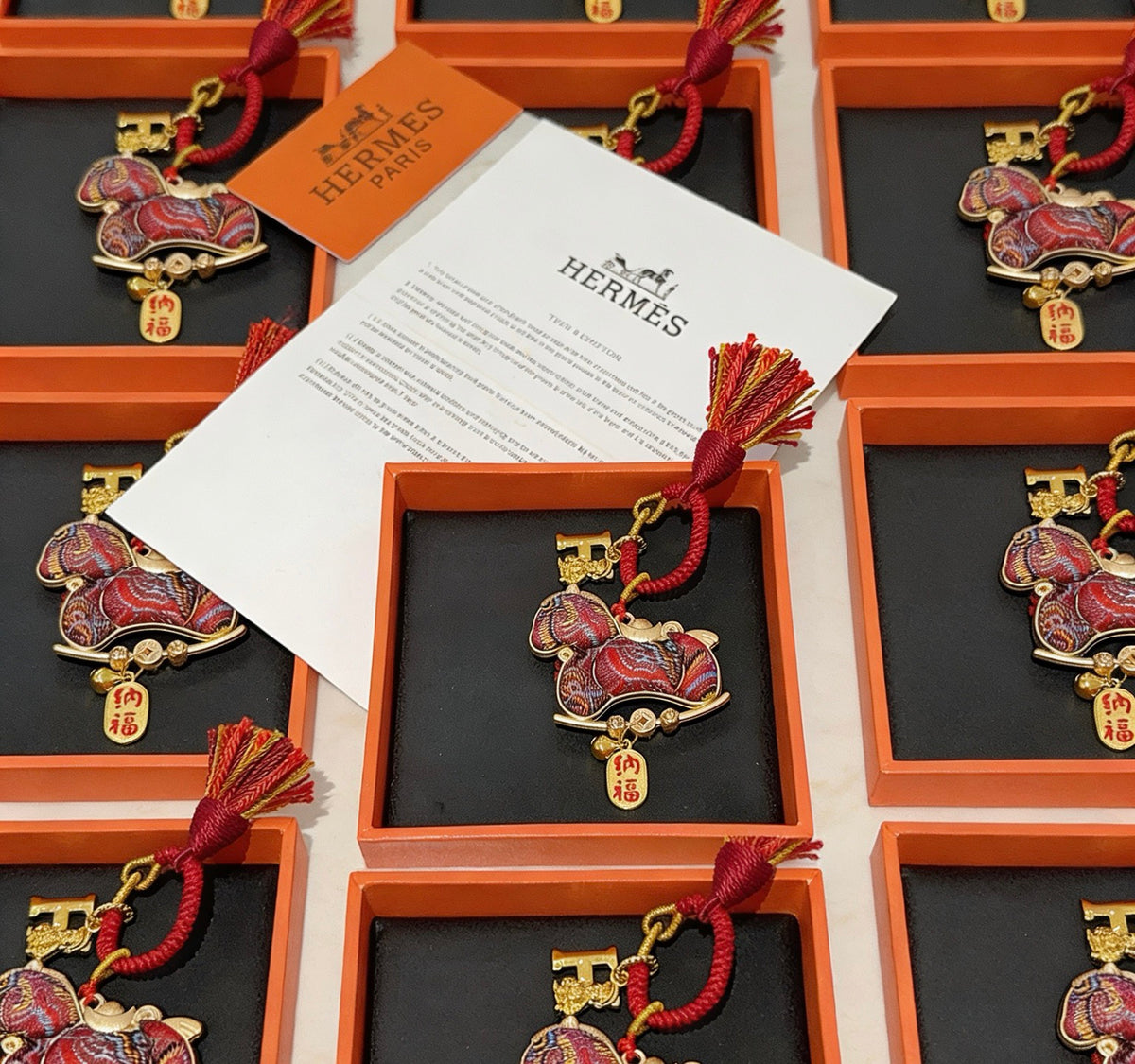 Hermès Red Letter-Patterned Horse Plush Toy - album image 4