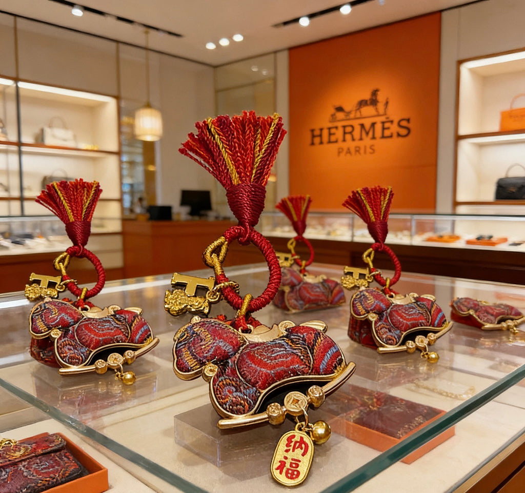 Hermès Red Letter-Patterned Horse Plush Toy - album image 5