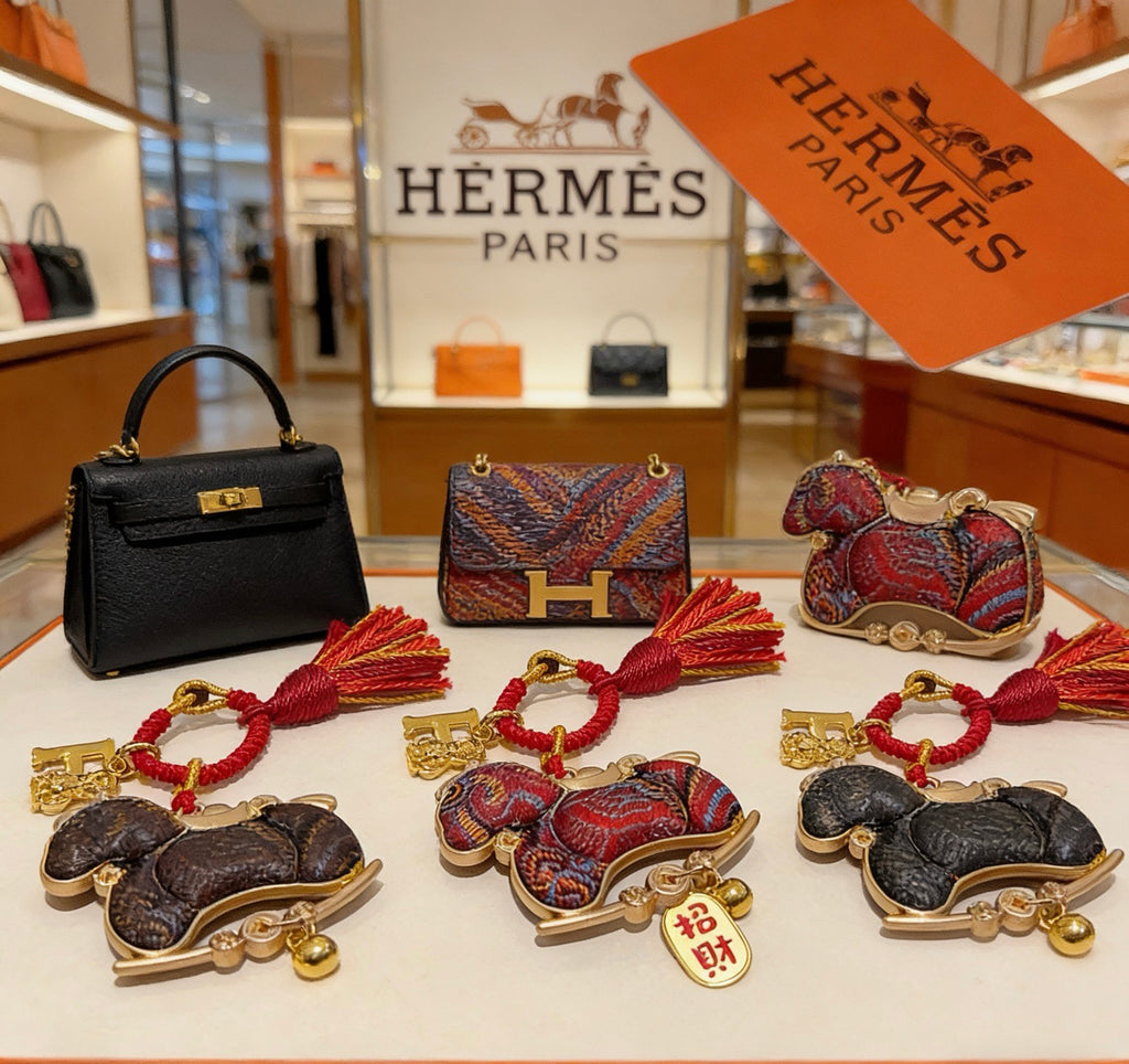 Hermès Red Letter-Patterned Horse Plush Toy - album image 2