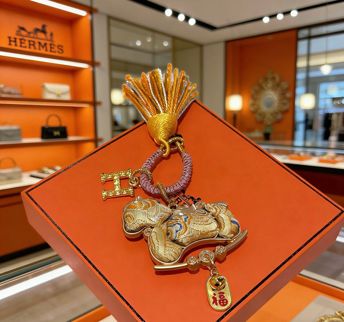 Hermès Gold-Tone Sculptural Charm Keychain - album image 5