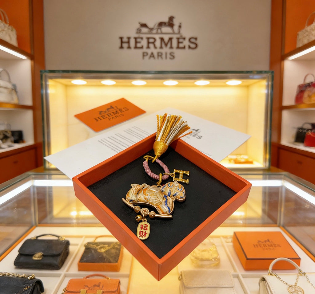 Hermès Gold-Tone Sculptural Charm Keychain - album image 2