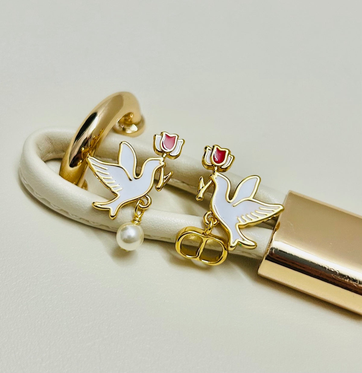 Dior Bird and Red Accent Earrings - product image 4