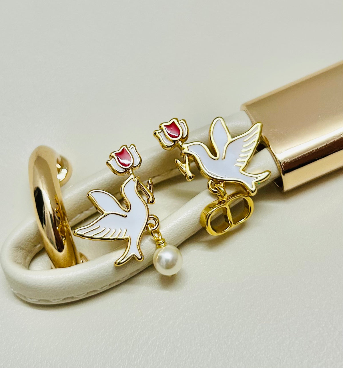 Dior Bird and Red Accent Earrings - product image 3