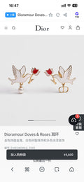 Dior Bird and Red Accent Earrings - product image 1