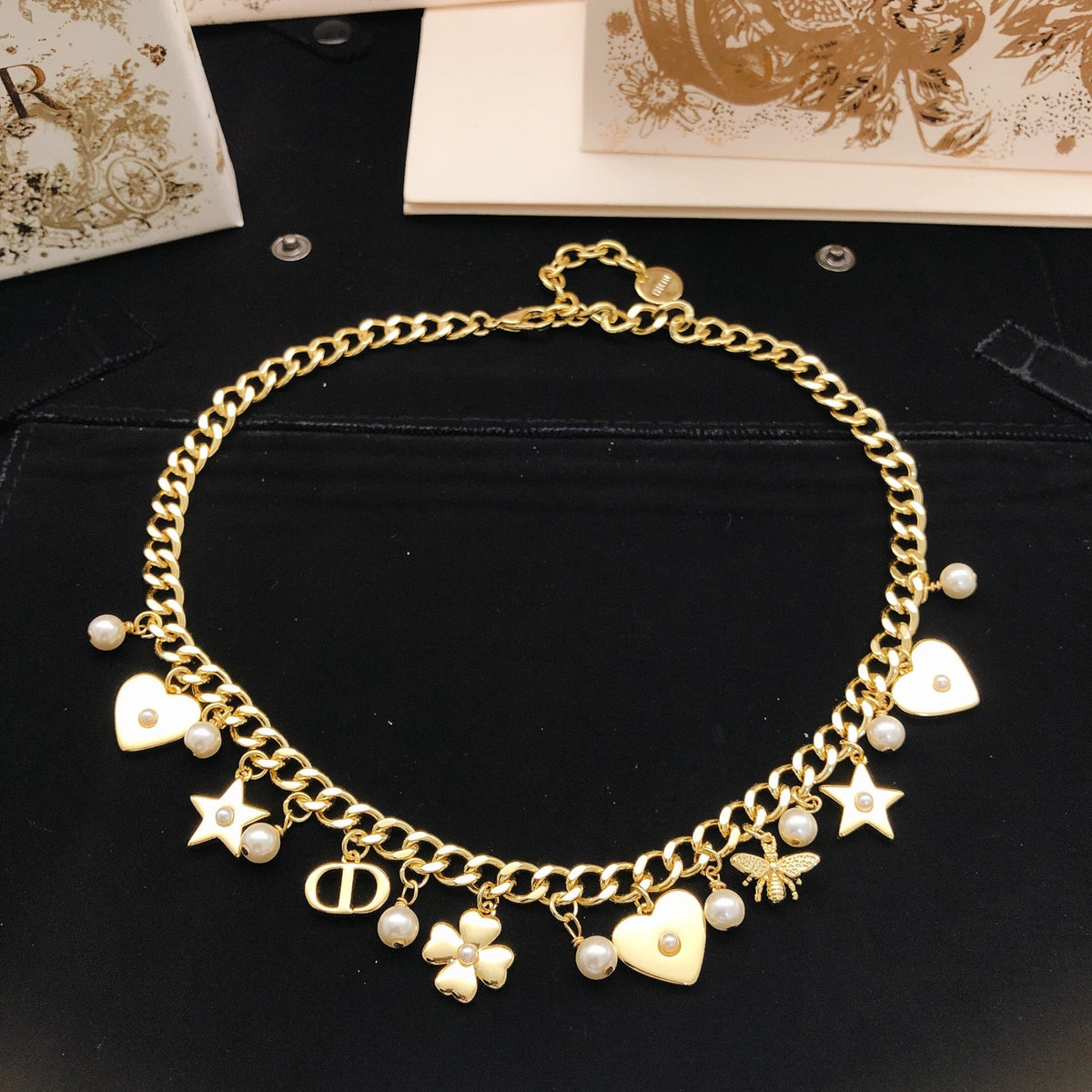 Dior Star Bee Heart and Clover Necklace - product image 3