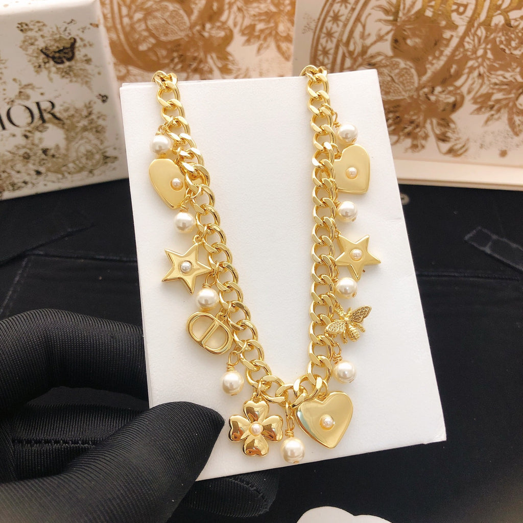 Dior Star Bee Heart and Clover Necklace - product image 5