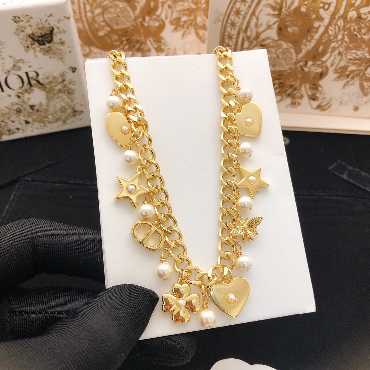Dior Star Bee Heart and Clover Necklace - product image 5