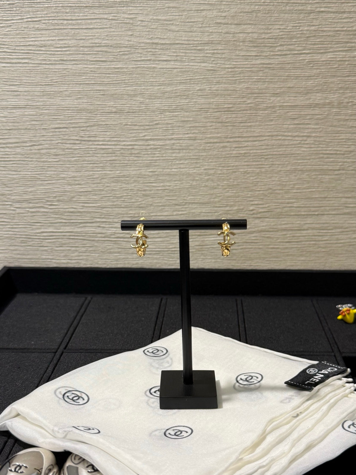 Chanel Interlocking C Checkered Gold-Tone Diamond-Shape Earrings - album image 8