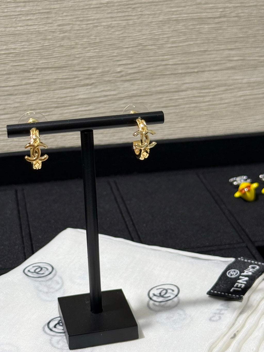 Chanel Interlocking C Checkered Gold-Tone Diamond-Shape Earrings - album image 7