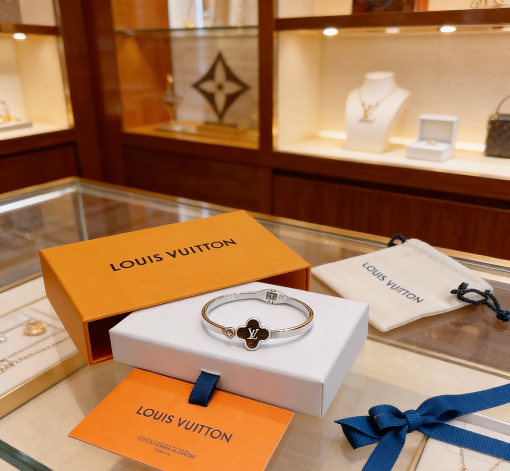 Louis Vuitton Silver-Tone Round-End Open Bangle - album image 1