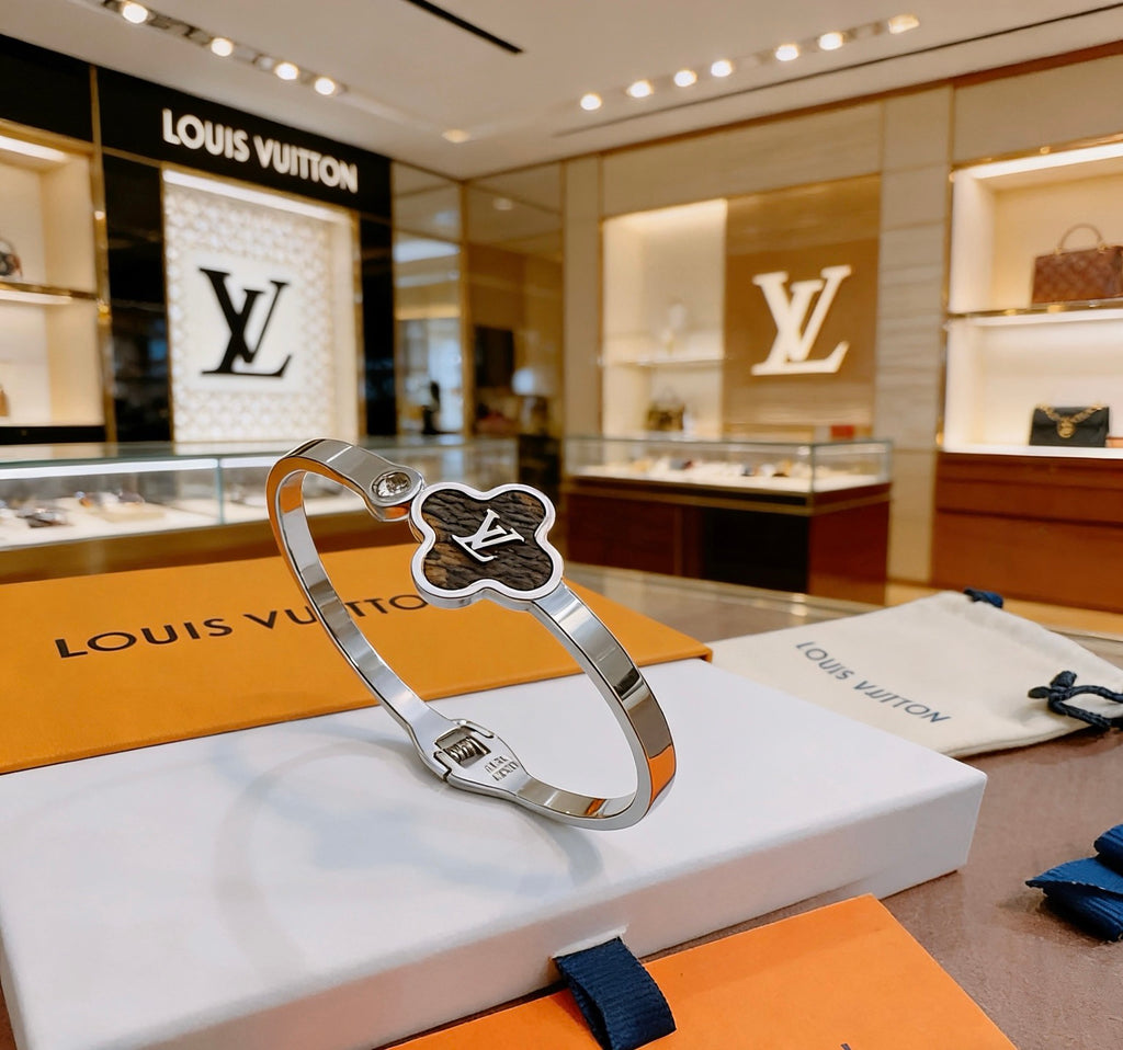 Louis Vuitton Silver-Tone Round-End Open Bangle - album image 4