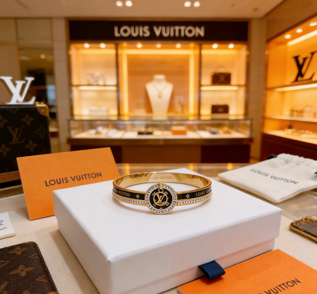 Louis Vuitton Silver-Tone Double Band Bangle - album image 5