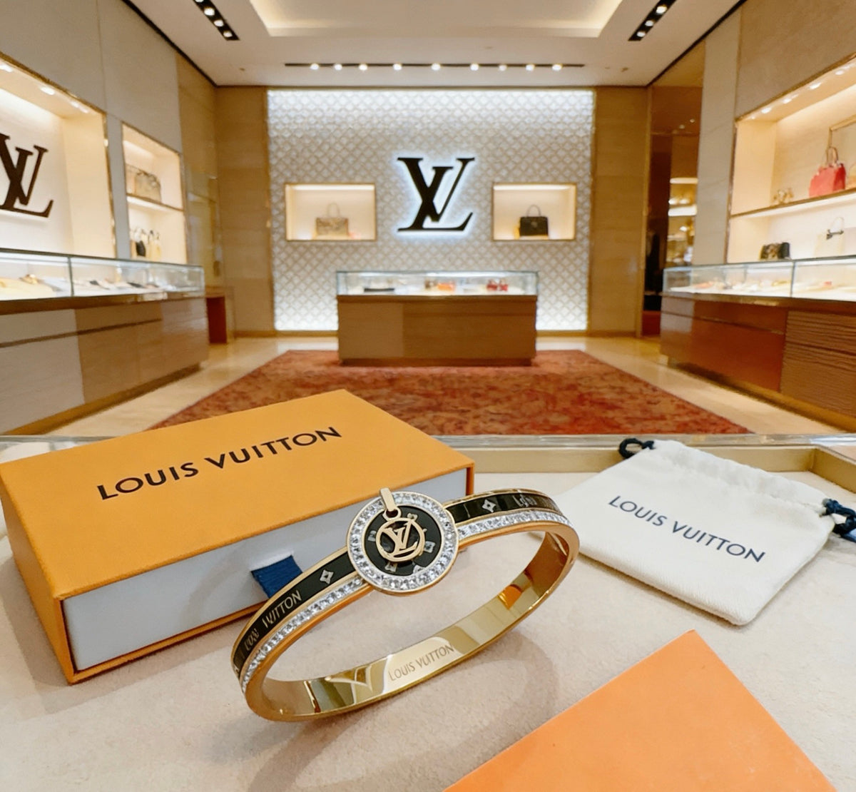 Louis Vuitton Silver-Tone Double Band Bangle - album image 6