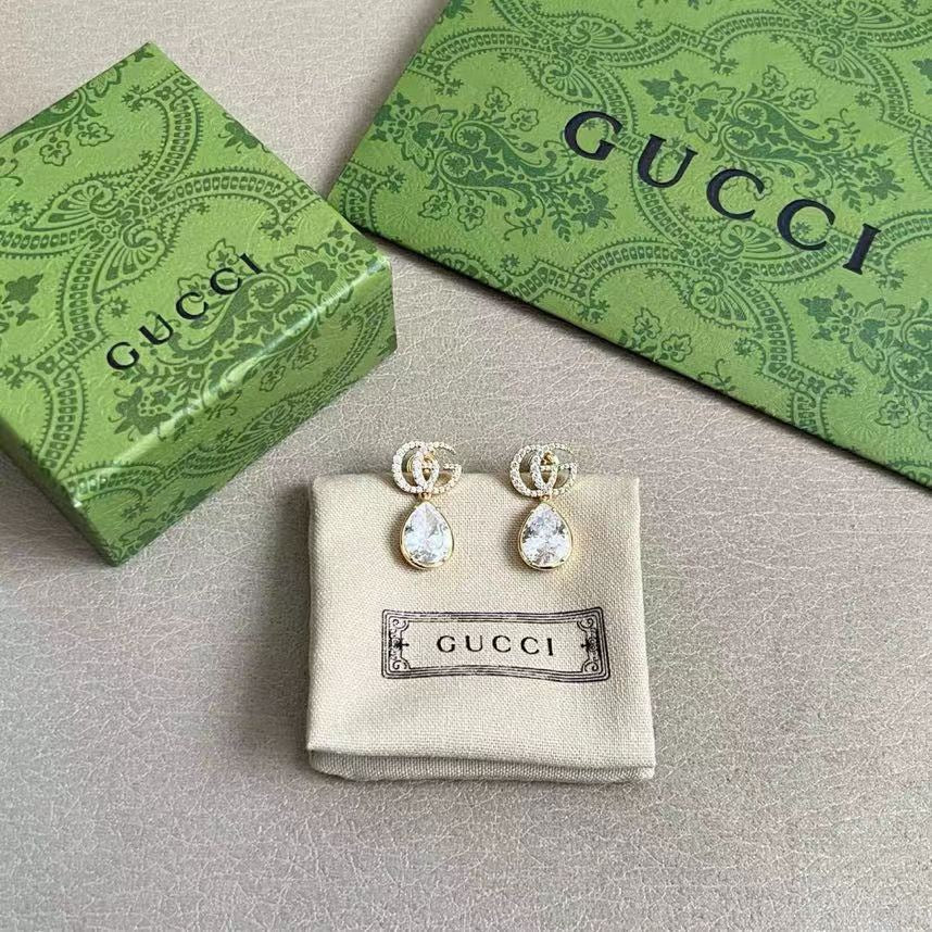Gucci Gold-Tone GG and Teardrop Crystal Earrings - album image 5