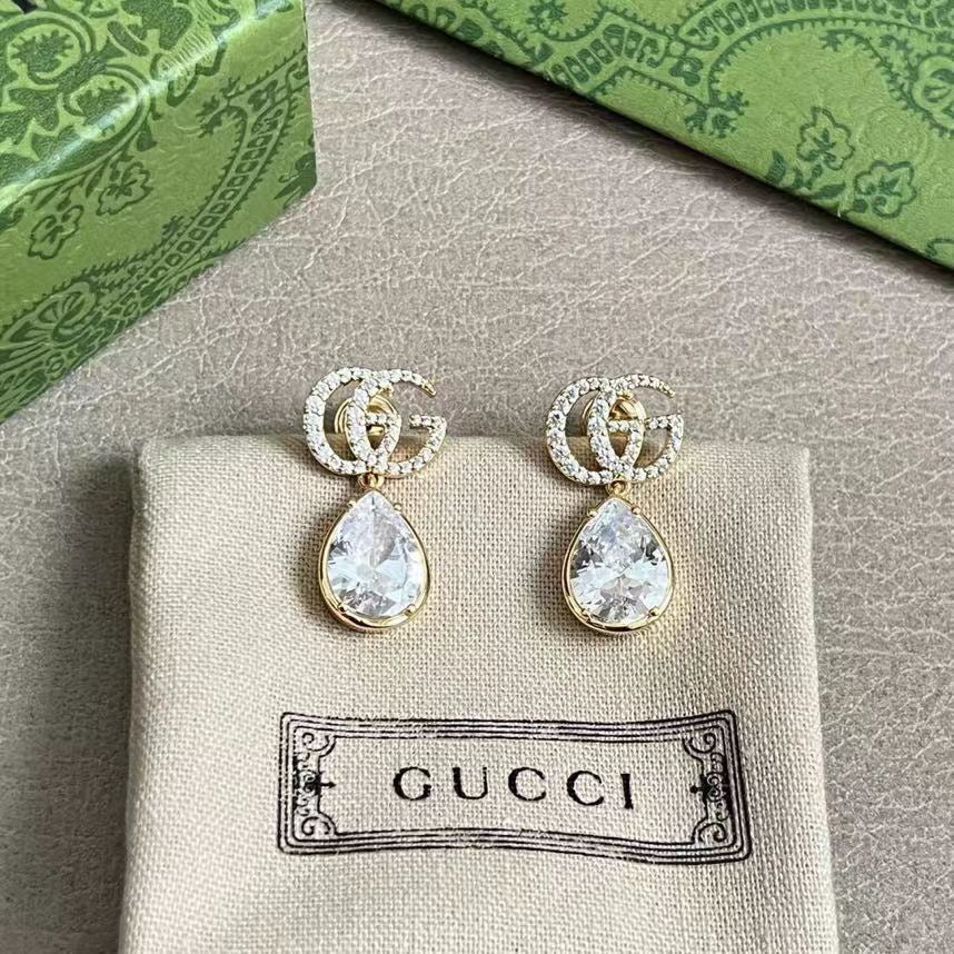 Gucci Gold-Tone GG and Teardrop Crystal Earrings - album image 1