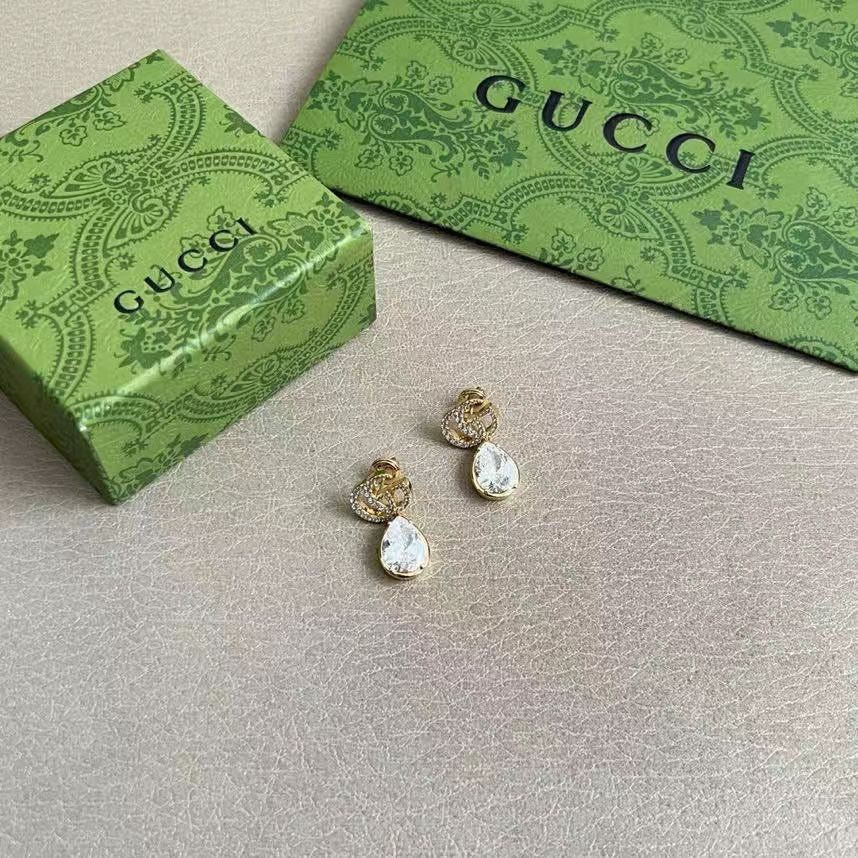 Gucci Gold-Tone GG and Teardrop Crystal Earrings - album image 6