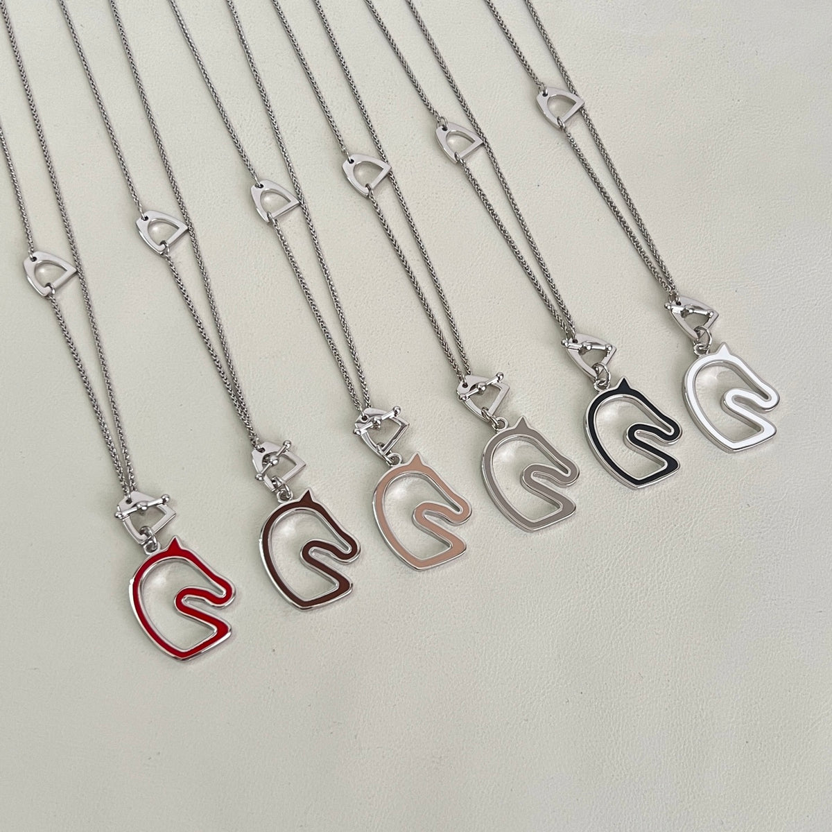 Hermès Silver-Tone H Disc and Horse-Outline Pendant Necklace - album image 7