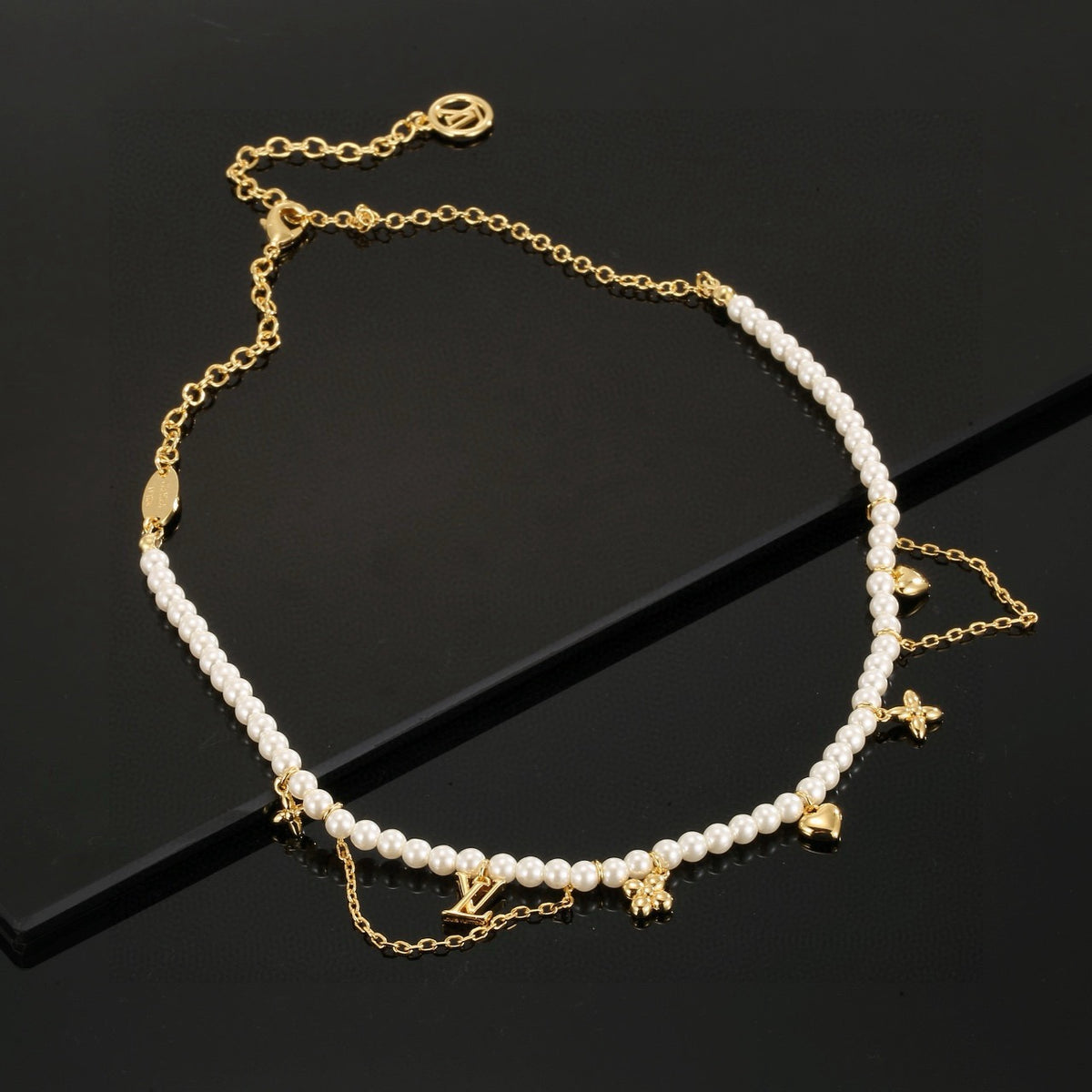 Louis Vuitton Pearl LV Letter Necklace - album image 3