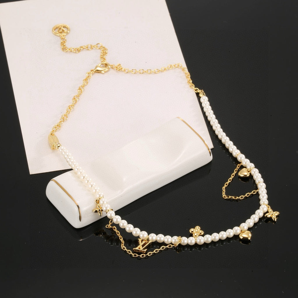 Louis Vuitton Pearl LV Letter Necklace - album image 5